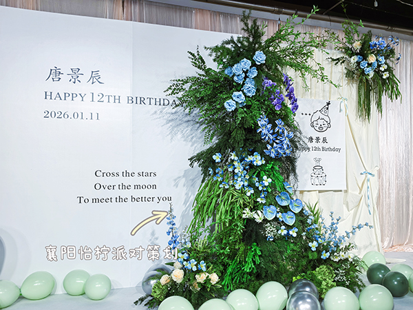 韩系小清新场景装饰男孩12岁生日布置背景装饰甜品台-图二